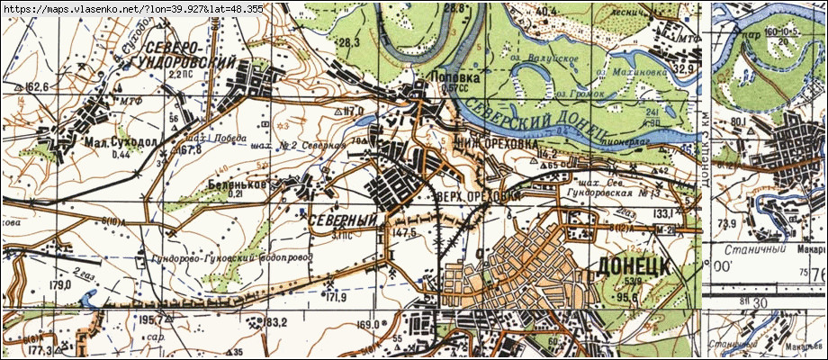 Карта СЄВЕРНИЙ, Луганська область, м Краснодон район