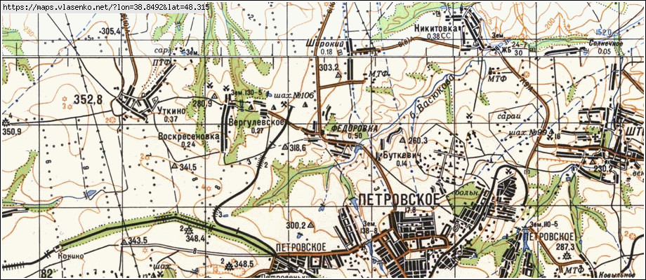 Карта ФЕДОРІВКА, Луганська область, м Красний Луч район