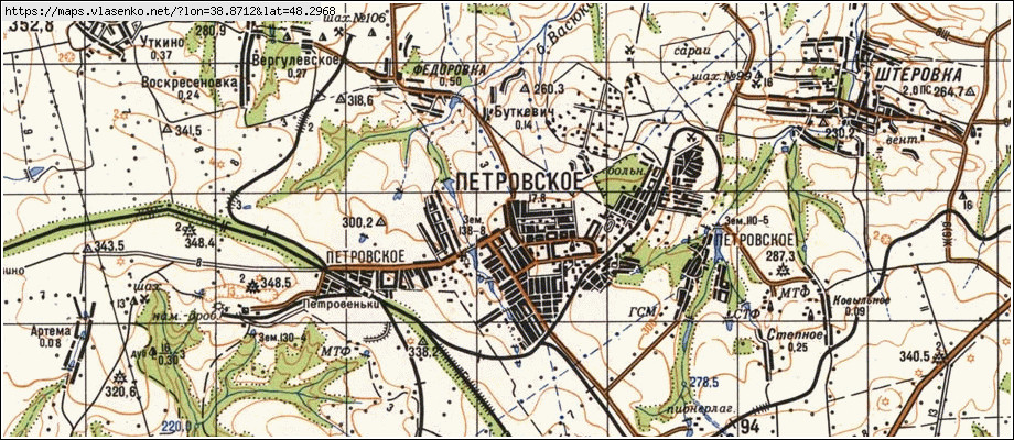 Карта ПЕТРОВСЬКЕ, Луганська область, м Красний Луч район