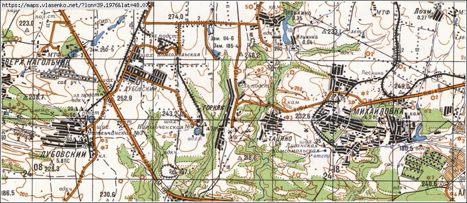 Карта ГІРНИК, Луганська область, м Ровеньки район