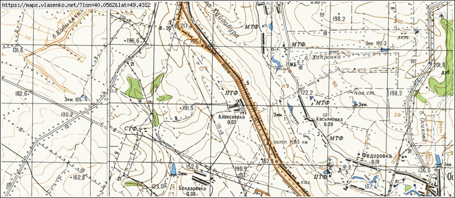 Карта ОЛЕКСІЇВКА, Луганська область, Міловський район