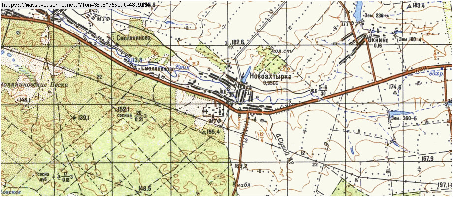 Карта НОВООХТИРКА, Луганська область, Новоайдарський район