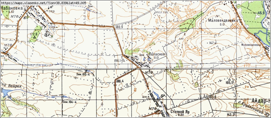 Карта ПОПАСНЕ, Луганська область, Новоайдарський район