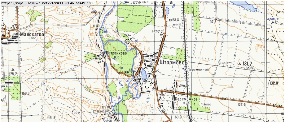Карта ШТОРМОВЕ, Луганська область, Новоайдарський район