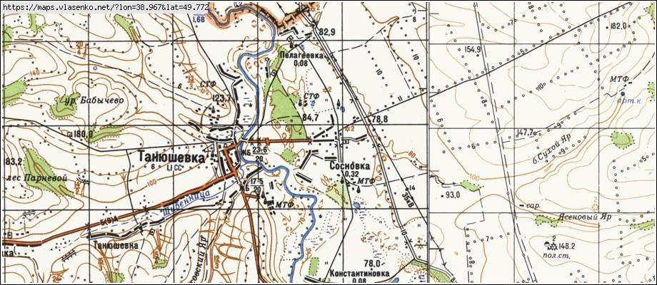 Карта СОСНІВКА, Луганська область, Новопсковський район