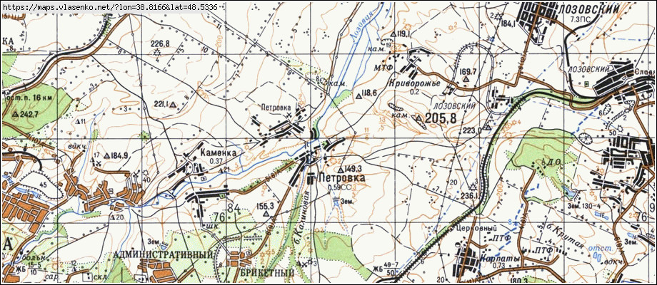 Карта ПЕТРІВКА, Луганська область, Перевальський район