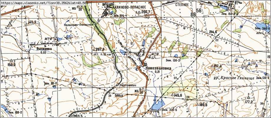 Карта НОВОЗВАНІВКА, Луганська область, Попаснянський район