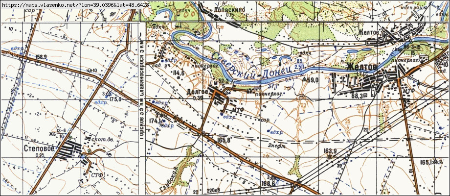 Карта ДОВГЕ, Луганська область, Слов'яносербський район
