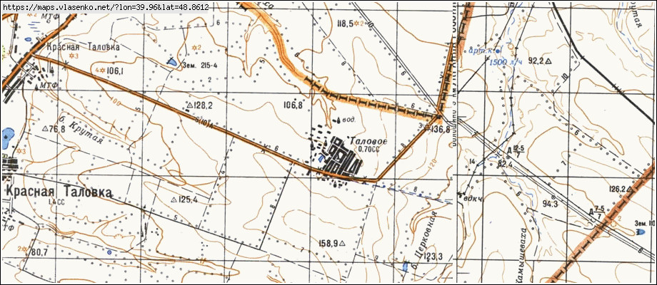 Карта ТАЛОВЕ, Луганська область, Станично-Луганський район