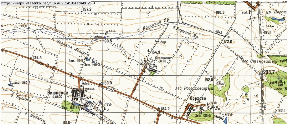 Карта СТЕПОВЕ, Луганська область, Старобільський район