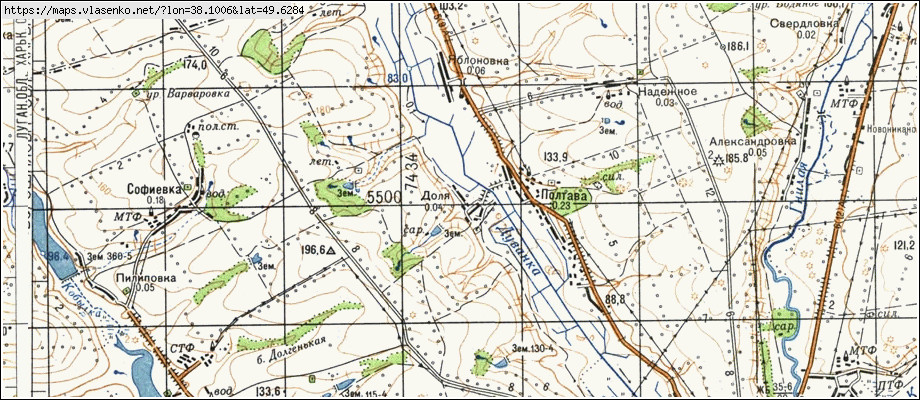 Карта ДОЛЯ, Луганська область, Сватівський район