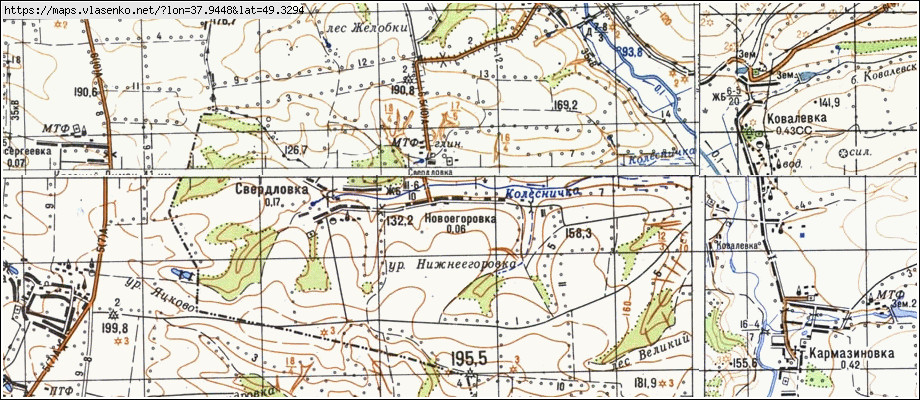 Карта НОВОЄГОРІВКА, Луганська область, Сватівський район