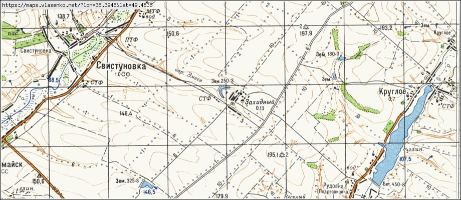 Карта ЗАХІДНИЙ, Луганська область, Сватівський район