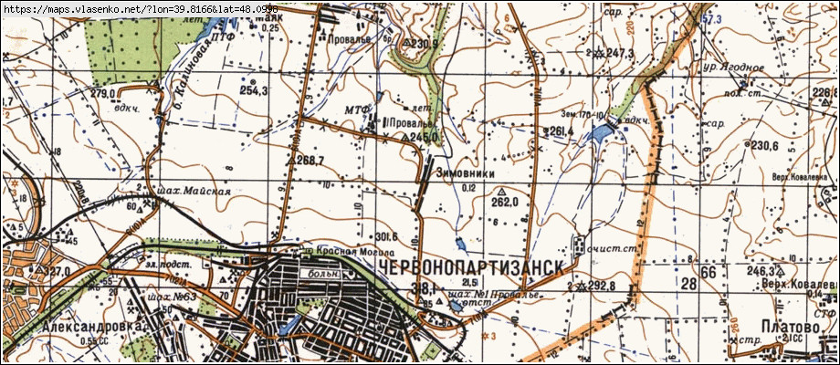 Карта ЗИМІВНИКИ, Луганська область, Свердловський район