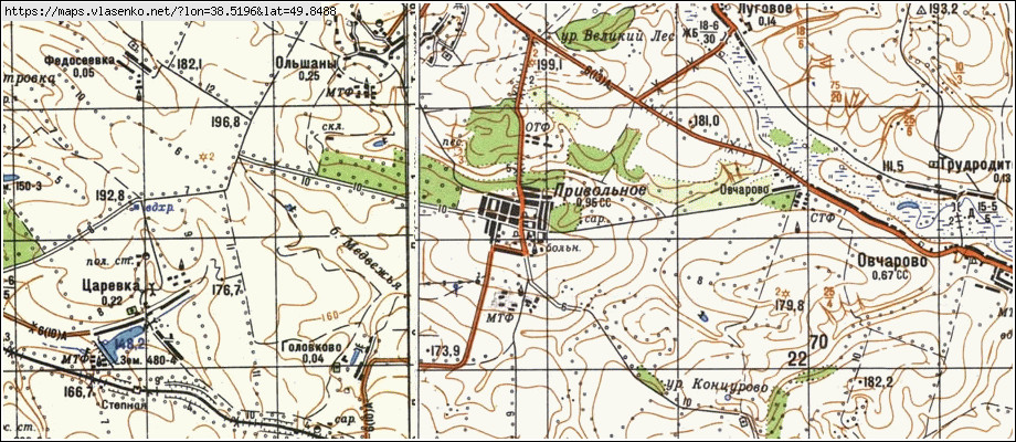 Карта ПРИВІЛЛЯ, Луганська область, Троїцький район