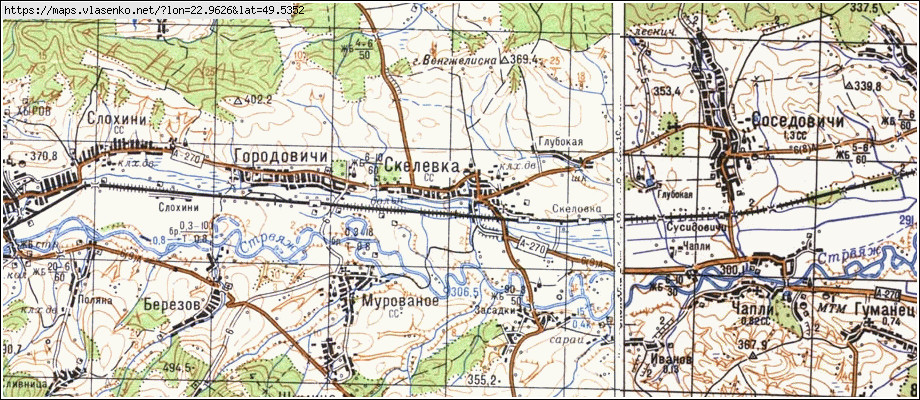 Карта СКЕЛІВКА, Львівська область, Старосамбірський район