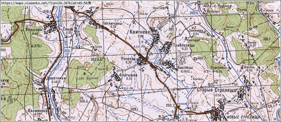 Карта РЕПЕХІВ, Львівська область, Жидачівський район