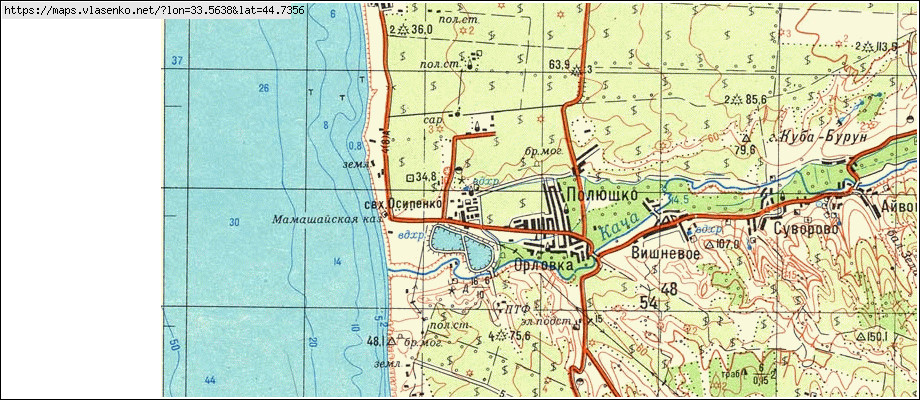 Карта ОСИПЕНКО, м Севастополь область, м.Севастополь район