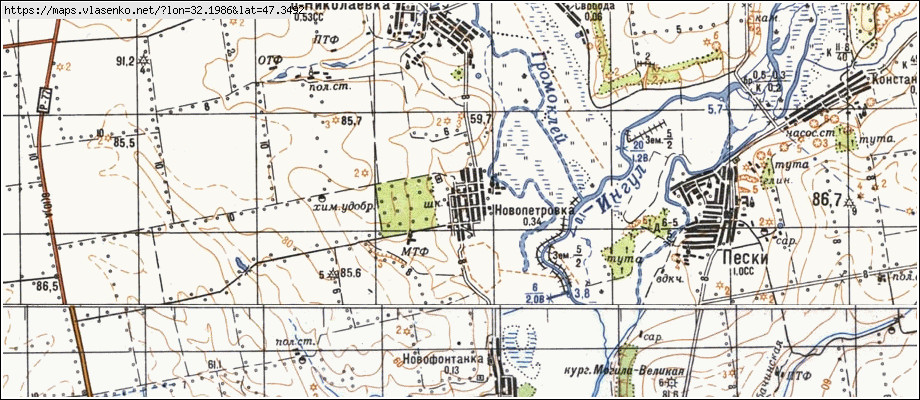 Карта НОВОПЕТРІВКА, Миколаївська область, Баштанський район