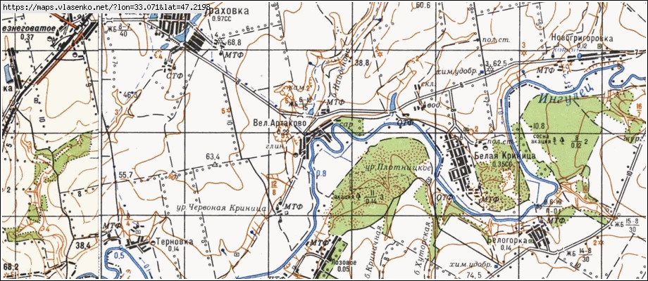Карта ВЕЛИКЕ АРТАКОВЕ, Миколаївська область, Березнегуватський район