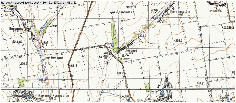 Карта ЛІСОВЕ, Миколаївська область, Братський район