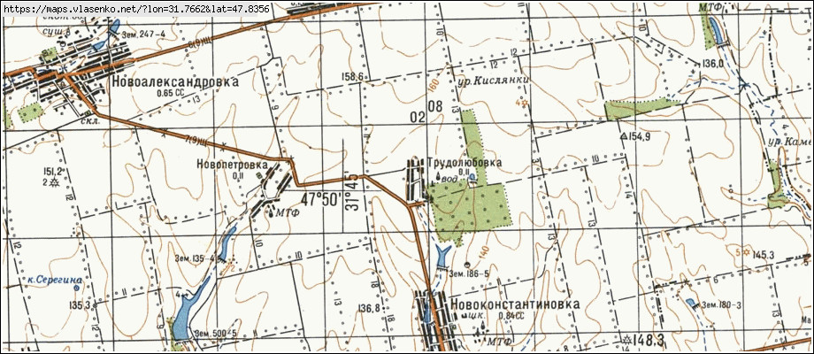 Карта ТРУДОЛЮБІВКА, Миколаївська область, Братський район