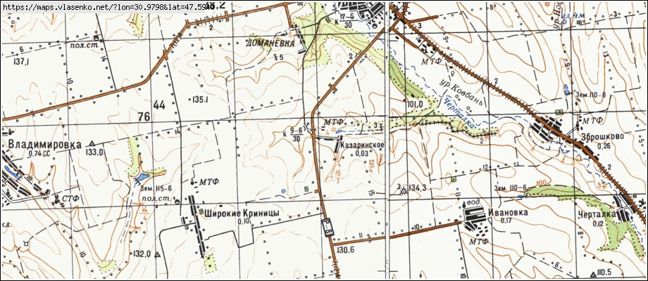 Карта КАЗАРИНСЬКЕ, Миколаївська область, Доманівський район