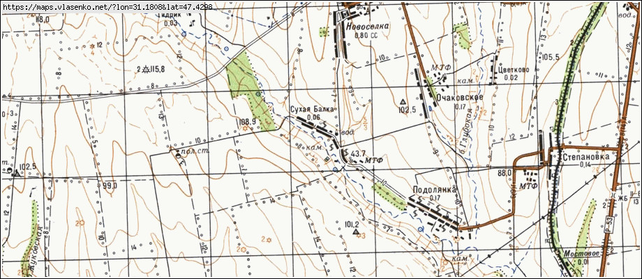 Карта СУХА БАЛКА, Миколаївська область, Доманівський район