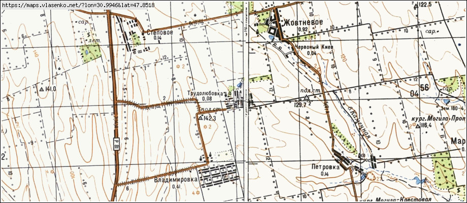 Карта ТРУДОЛЮБІВКА, Миколаївська область, Доманівський район