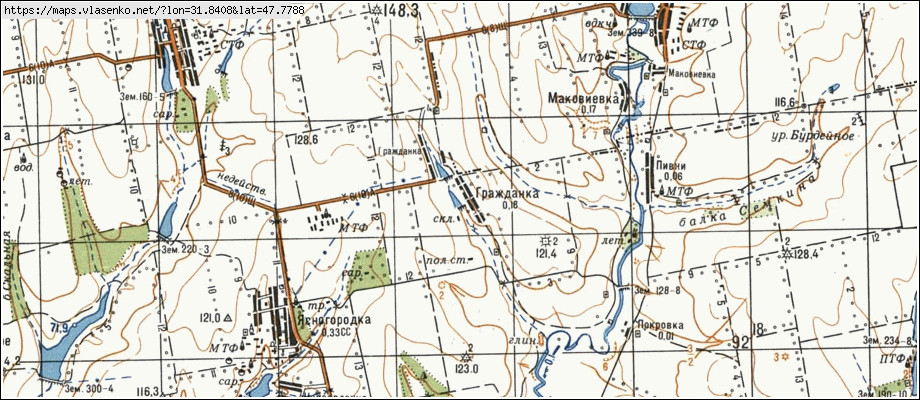 Карта ГРАЖДАНКА, Миколаївська область, Єланецький район