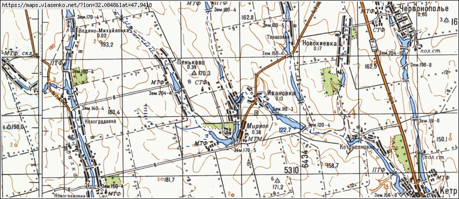 Карта ІВАНІВКА, Миколаївська область, Єланецький район