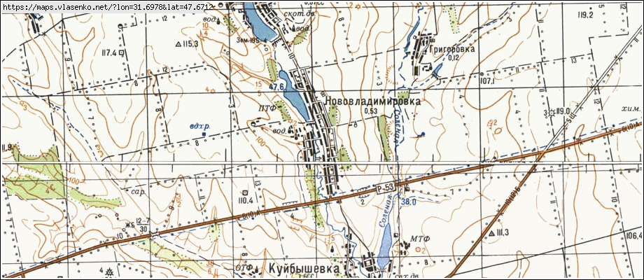 Карта НОВОВОЛОДИМИРІВКА, Миколаївська область, Єланецький район