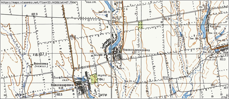 Карта НОВОВОЛОДИМИРІВКА, Миколаївська область, Казанківський район