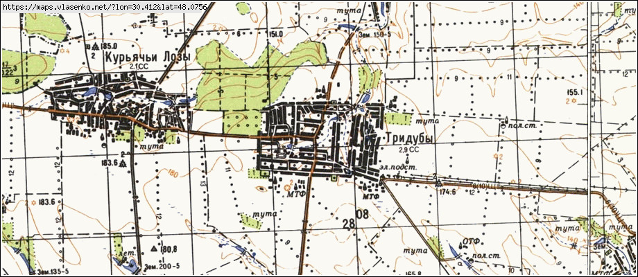 Карта ТРИДУБИ, Миколаївська область, Кривоозерський район