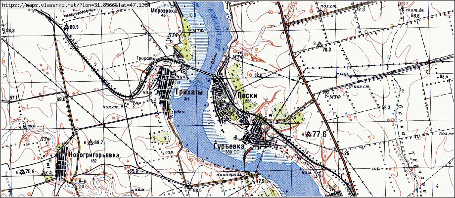 Карта ПІСКИ, Миколаївська область, Новоодеський район
