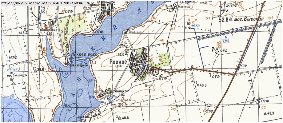 Карта РІВНЕ, Миколаївська область, Очаківський район