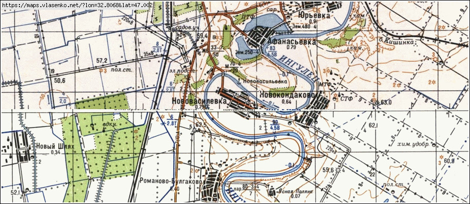 Карта НОВОВАСИЛІВКА, Миколаївська область, Снігурівський район