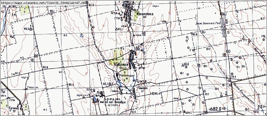 Карта КУБРЯКИ, Миколаївська область, Веселинівський район