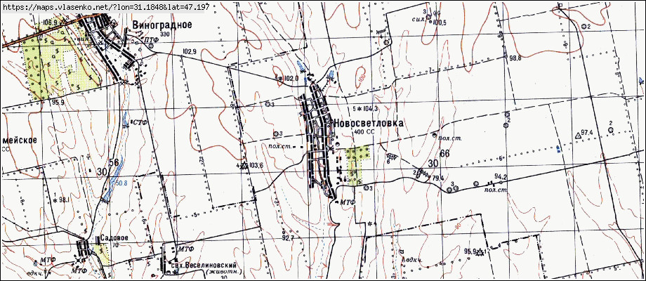 Карта НОВОСВІТЛІВКА, Миколаївська область, Веселинівський район