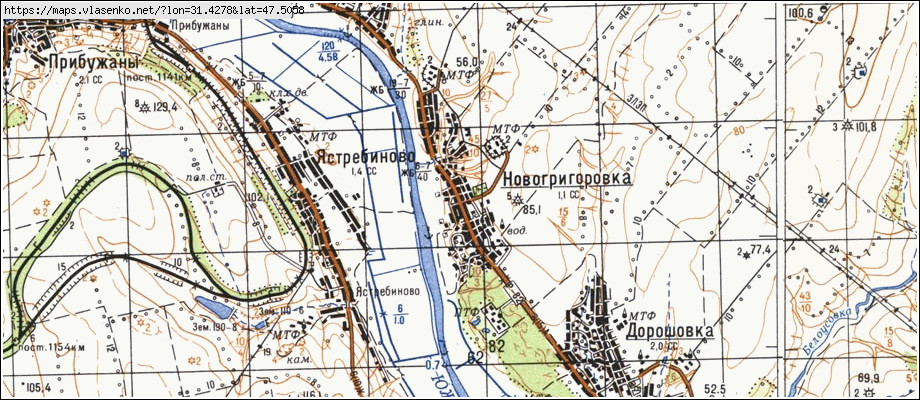 Карта НОВОГРИГОРІВКА, Миколаївська область, Вознесенський район