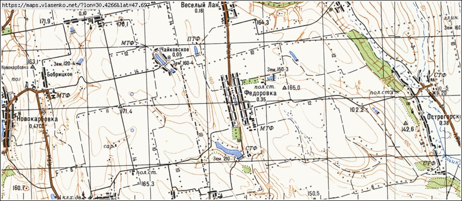 Карта ФЕДОРІВКА, Миколаївська область, Врадіївський район