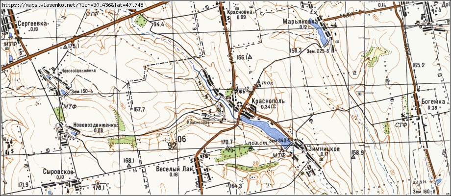 Карта КРАСНОПІЛЬ, Миколаївська область, Врадіївський район