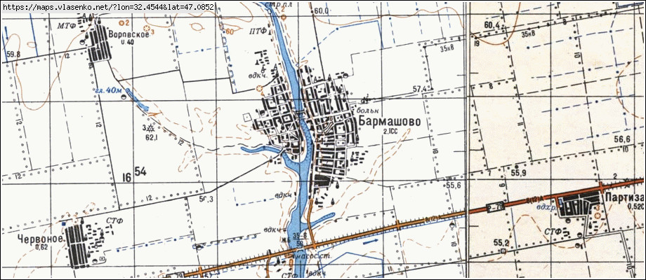 Карта БАРМАШОВЕ, Миколаївська область, Жовтневий район