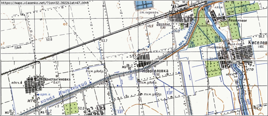 Карта НОВОСЕЛІВКА, Миколаївська область, Жовтневий район