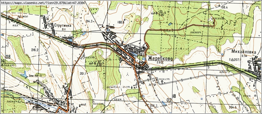 Карта ЖЕРЕБКОВЕ, Одеська область, Ананьївський район