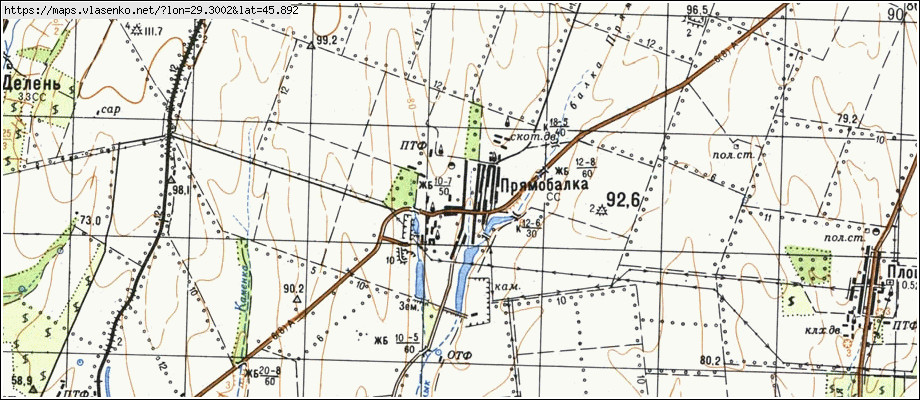 Карта ПРЯМОБАЛКА, Одеська область, Арцизький район