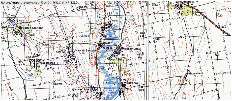 Карта МАР'ЯНІВКА, Одеська область, Березівський район