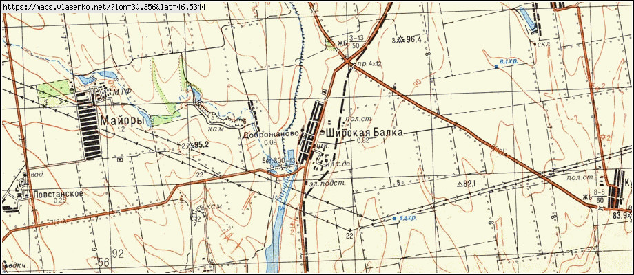 Карта ШИРОКА БАЛКА, Одеська область, Біляївський район