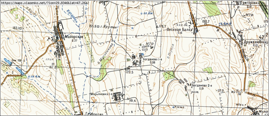 Карта БОГДАНОВЕ ПЕРШЕ, Одеська область, Фрунзівський район