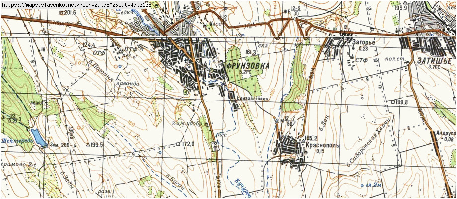 Карта ЄЛИЗАВЕТІВКА, Одеська область, Фрунзівський район